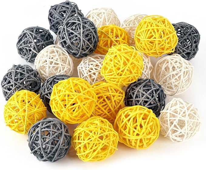 DomeStar 24PCS Yellow Decorative Balls for Bowl